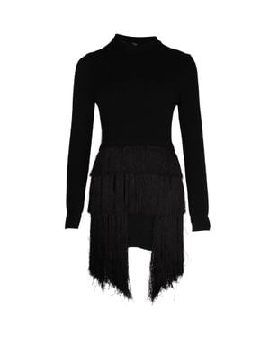 Mugler Fringed Mini Dress - Black