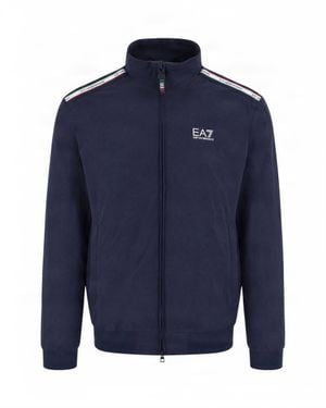 EA7 Polyamide Double-Zip Stand Collar Sweatshirt - Blue