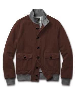 BLUSONARY Button-Up Jacket With Ribbed Details - Brown
