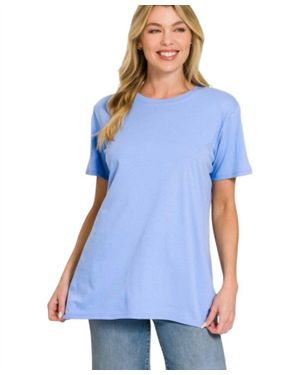 Zenana Curvy Boyfriend Tee - Blue