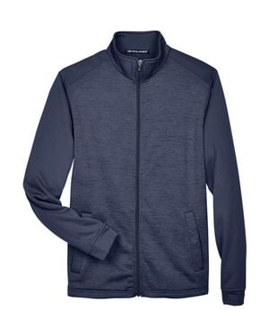 Devon & Jones Newbury Colorblock Mlange Fleece Full-Zip Jacket - Blue