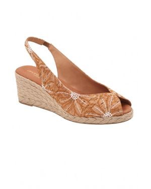 Andre Assous Audrey Cork Slingback Wedge Sandal - Brown