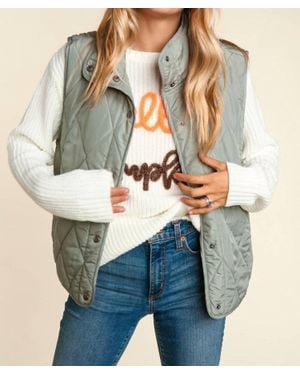 Haptics Quilted Puffer Vest - Natural