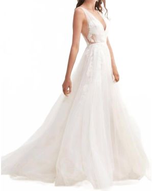 Watters Lainie V-Back Bridal Gown - White