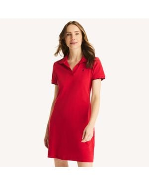 Nautica Scalloped Deck Polo Dress - Red