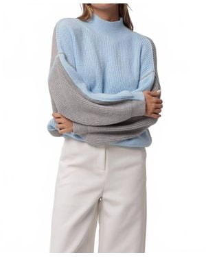 Line & Dot Katy Mock Neck Sweater - Blue