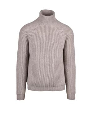 Alpha Studio High Neck Sweater - Gray