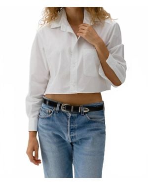 CISSA Crop Button Down Wrap Shirt - Gray