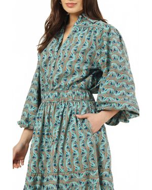 Omika Sierra V-Neck Blouse - Green