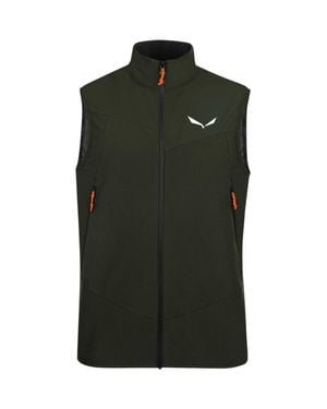 Salewa Sella High-Collar Streamlined Sleeveless Vest - Green