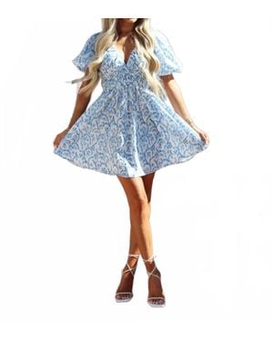 Olivaceous Margaret Mini Dress - Blue