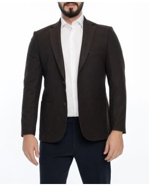 VELLAPAIS Niskey Regular Fit Solid Sport Coat - Black
