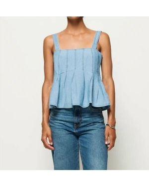 Nation Ltd Dove Pleated Tank Top - Blue