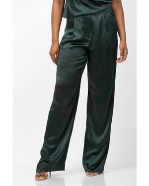 The Sei Wide Leg Silk Pants - Black