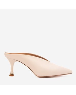 Vinci Leather Shoes The Solara Ivory Leather Mule Heel - Natural