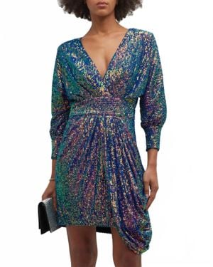 ONE33 SOCIAL Sequin Drape Skirt Dress - Blue