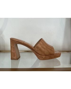 Jeffrey Campbell Crocodile Leather Sandals - Natural