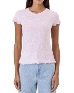 Goldie Tees Cotton Jacquard Short Sleeve Tee - White