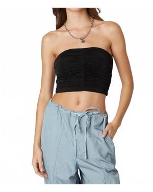 CLAE Slinky Ruched Tube Top - Blue