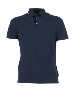 SLOWEAR ZANONE Polo Mc Classic Collar Polo Shirt - Blue