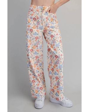 Eesome Floral Printed Pant - Gray