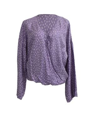 Diane von Furstenberg Printed Wrap Blouse - Purple