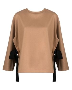 Erika Cavallini Semi Couture Terry-Cloth Cape Blouse - Natural
