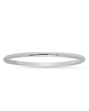 MAX + STONE Solid 14K Wedding Band Ring - White