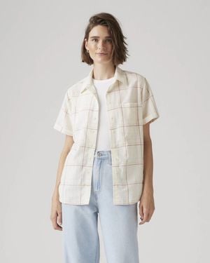 Levi's Darlene Shirt Jane Plaid Short Sleeve Classic Button Up Pall101 - Natural