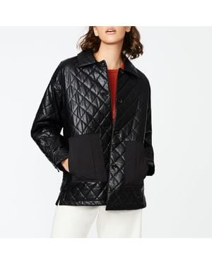 Bernardo Quilted Shacket Utility Jacket - Black