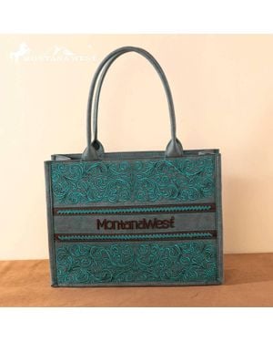 Montana West Embroidered Collection Concealed Carry Purse - Green