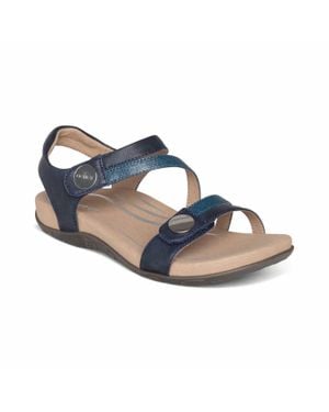 Aetrex Jess Adjustable Quarter Strap Sandal - Blue