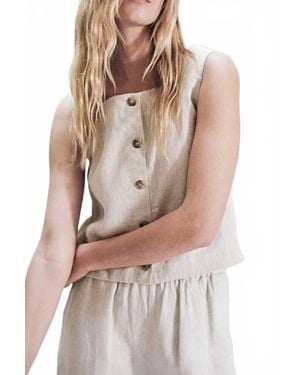 a.ren Emerie Square Neck Top - Natural