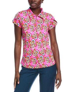 IBKUL Tulip Sleeve Polo Shirt - Red