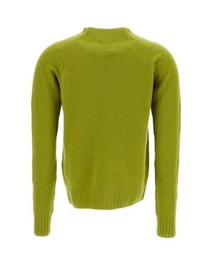 Drumohr Mock Neck Wool Pullover With Raglan Sleeves - Green