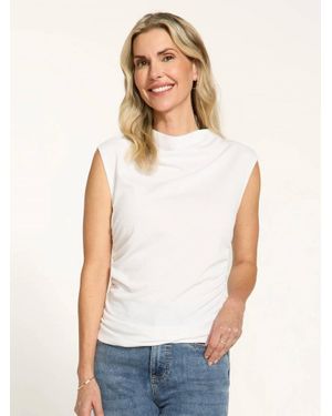 Fdj Rushed Cap Sleeve Top - White