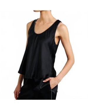 Bella Dahl Beaded Trim Tank Top - Black