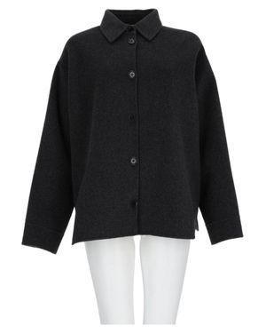 Aspesi Charcoal Boxy Wool Casual Jacket - Black