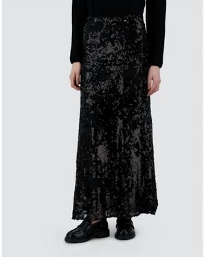 Herno Shimmering Lace Maxi Skirt - Black