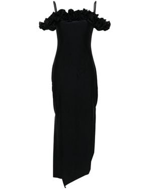 Coperni Ruffled Trim Midi Dress - Black