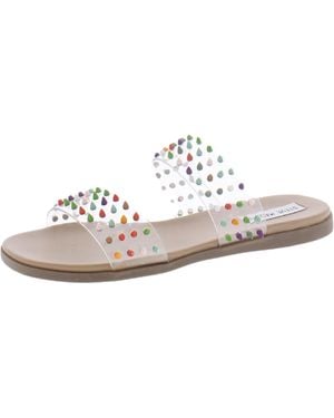 Steve Madden Blizie Studded Slide On Flats - White