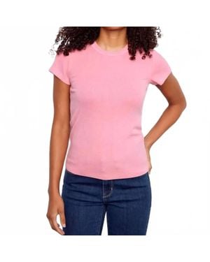Charlie b Tencel Rib Crew Neck T Shirt - Pink