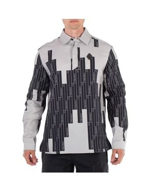 A_COLD_WALL* A Cold Wall Vector Monogram Long-Sleeve Cotton Polo Shirt - Black