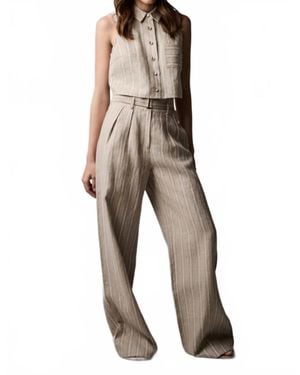 Hevron Alina Relaxed Wide Leg Pants - Natural