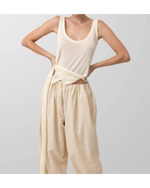Line & Dot Alvynne Drape Tissue Tank Top - Natural