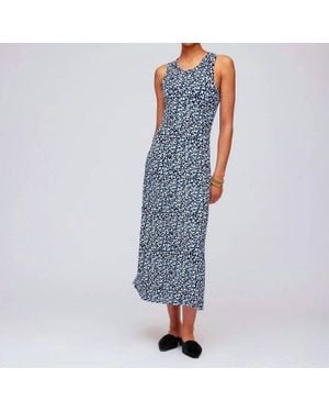 Karen Kane Sleeveless Side Slit Midi Dress - Blue