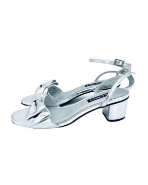 Senso Metallic Bow Patent Leather Heels - Blue