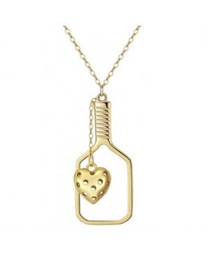 Everwild Pickleball Love Heart Necklace - Metallic