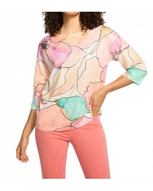 Fdj Tilly Three Quarter Sleeve Drop Shoulder Top - Red