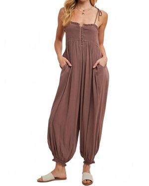 Bluivy Shoulder Tie Jumpsuit - Purple